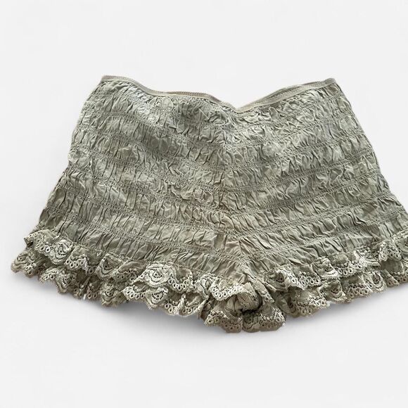 Free People In Bloom Shorties Green – Size XL – Cottagecore Micro Mini Bloomers - Picture 7 of 8